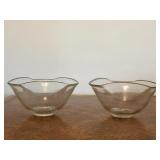 Glass Tricorn Folded Serving Bowls