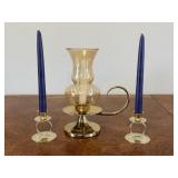 Brass Tone Candle Holders