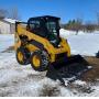  2019 Cat 242D3 Skid Loader & Attachments, 2021 PJ Dump Trailer, (2) Harley Davidson's