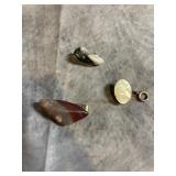STONE AND MOTHER OF PEARL TIE PINS CLIPS