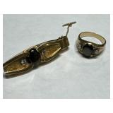 MENS 14k GOLD RING AND MONEY CLIP