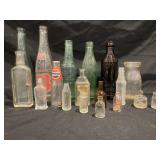GLASS SODA BOTTLES MEDICINE BOTTLES