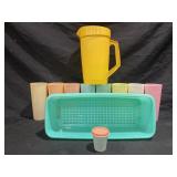 TUPPER WARE CUPS PITCHER TRAY CONTAINER