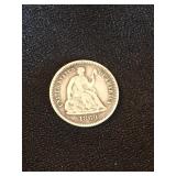 1869 HALF DIME COIN