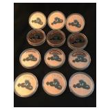 12 DRAGON MYTHICAL CREATURES COPPER COINS