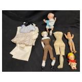 VINTAGE PORCELAIN SAWDUST DOLLS OUTFITS DOLLS