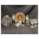 GLASS GLOBE CHAMPAGNE 2000 GLASSES STAR PLATE