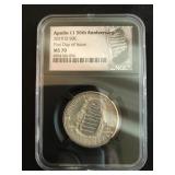 APOLLO 11 50TH ANNIVERSARY SILVER HALF DOLLER