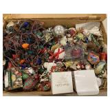 HUGE LOT  VINTAGE CHRISTMAS ORNAMENTS BULB LIGHTS