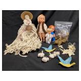 DOLLS BIRD PLATES BIRD ORNAMENTS