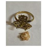 CARVED ROSE RING