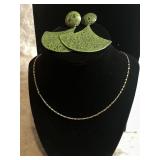 BOX CHAIN NECKLACE AND VINTAGE EARRINGS
