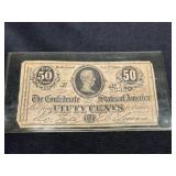 CONFEDERATE FIFTY CENT NOTE