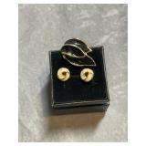 VINTAGE LOVE KNOT EARRINGS AND BROOCH