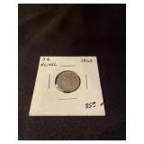 3 CENTS NICKEL  1865