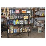 Metal rack & every thing on it oil, elec.cords all
