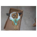 Painted buffalo skull