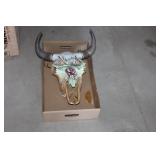 Painted buffalo skull