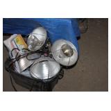 Several heat lamps and bulbs