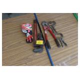Pipe wrench, clamp misc.