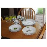 Set of 4 JD cups glasses and dishes