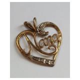 Gold-Tone Sterling Silver Nana Heart Pendant