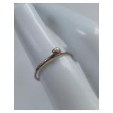 Sterling Silver Ring with Pearl Inlay