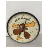 1987 P.A.T. Ward Bullwinkle Moose Wall Clock