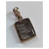 Sterling Silver Pendant with Rutile Gem
