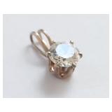 Elegant Sterling Silver Clear Stone Pendant
