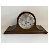 Vintage Plymouth Mantel Clock with Wooden Case
