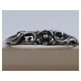 Floral Sterling Silver Ring with Hallmark