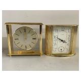 Elegant Bulova Quartz & Linden Table Clocks in Gol