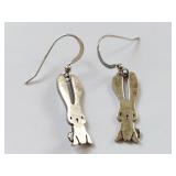 Whimsical Rabbit-Shaped Earrings, Silver-Tone, Lig
