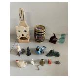 Lot of Decorative Figurines, Vintage Cat Holder