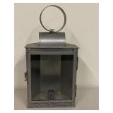 Metal Lantern with Glass Panels and Ring