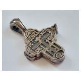 Vintage Sterling Silver Locket Style Cross Pendant