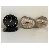 Set of Three Unique Decorative Tabletop Clocks