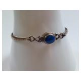 Vintage Sterling Silver Bracelet with Blue Stone C