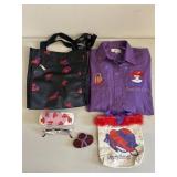 Red Hat Society Shirt, Bags & Hand-Painted Glasses