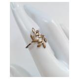 Vintage Leaf Design Sterling Silver Ring