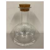 Clear Glass Decanter with Cork Stopper