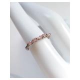 Sterling Silver Ring with Pink Gemstones