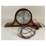 Vintage Sessions Electric Mantel Clock in Wood Cas