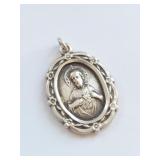 Vintage Sterling Silver Religious Pendant