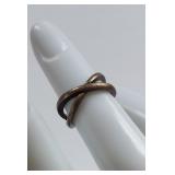 Vintage Sterling Silver Crossover Adjustable Ring