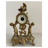 Vintage Cherub Mantel Clock with Ornate Gold-Tone