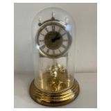 Vintage Linden Quartz Clock with Glass Dome