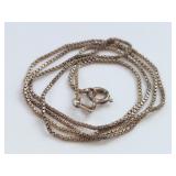 Vintage Sterling Silver Italian Box Chain Necklace