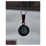 Italian Millefiori Glass Pendant - Intricate Flora